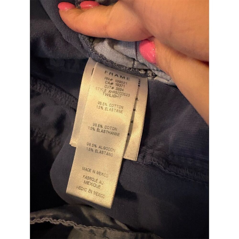 FRAME Women's High Rise Cigarette Corduroy Pants Blue Size 30 - Picture 4 of 12